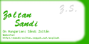 zoltan sandi business card